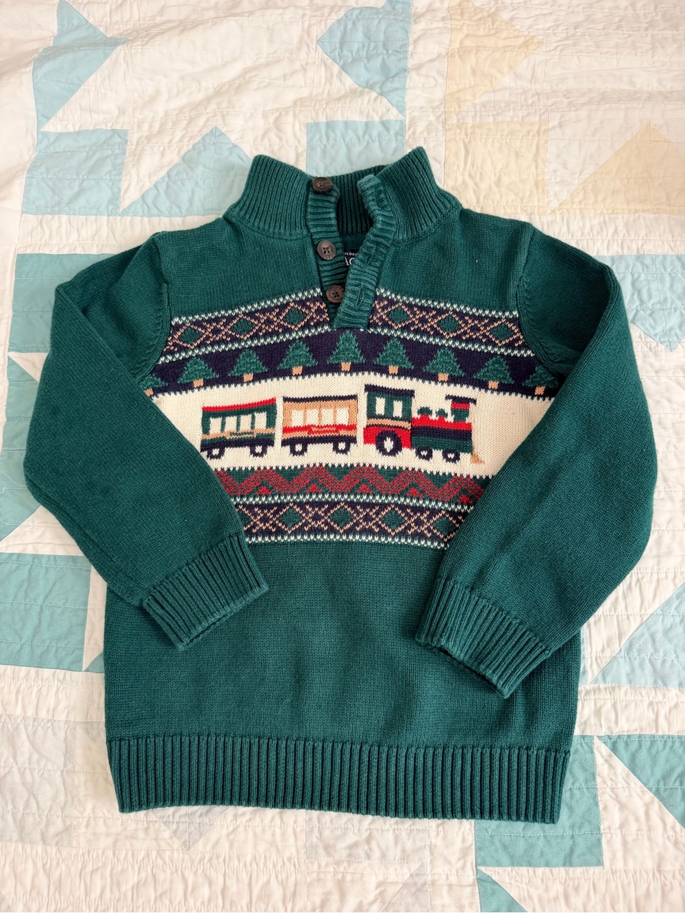 The Children's Place 5T Boys Green Train Sweater